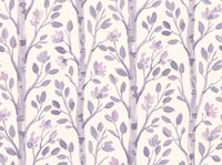 Lilac Birch Botanical Mural design