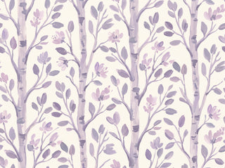 Lilac Birch Botanical Mural sample
