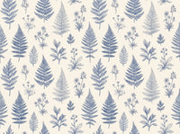 Blue And White Fern Botanical Mural design