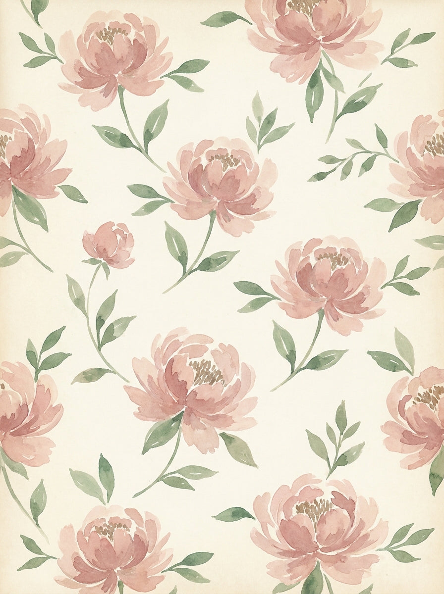 Pink Peony Floral Mural design
