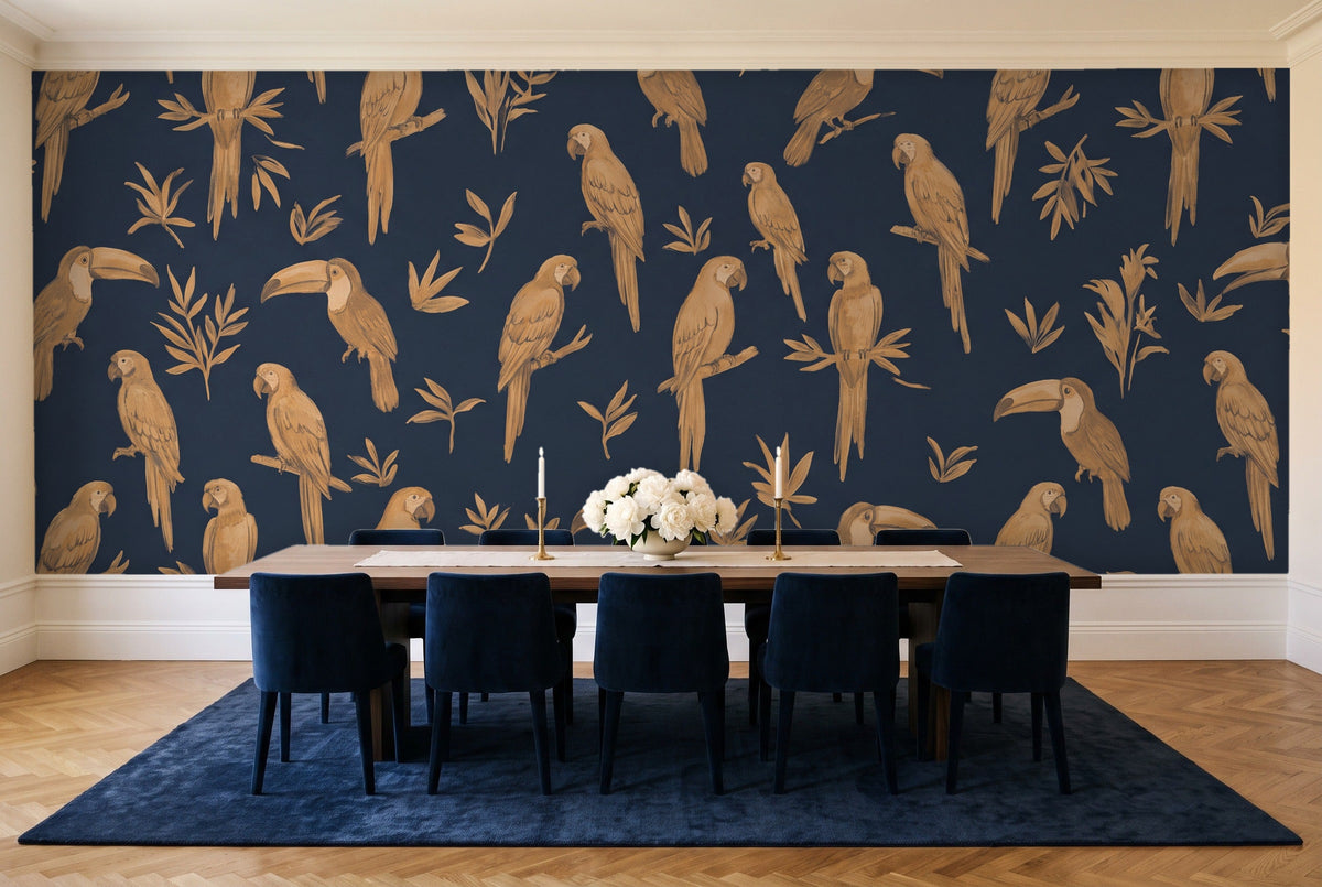Blue And Gold Parrot Animal Mural
