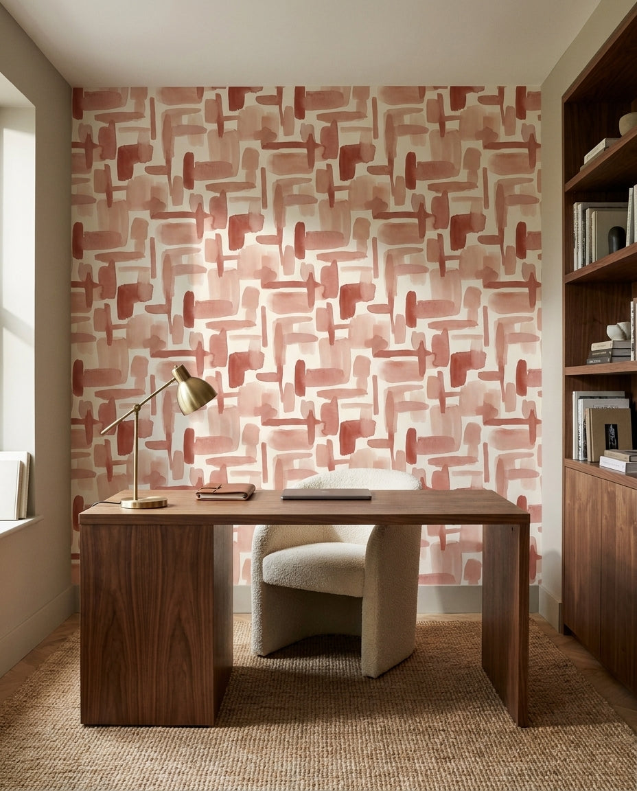 Red Plaster Texture Mural on a feature wall