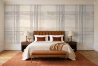 Grey Plaid Mural in a bedroom