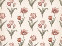Blush Tulip Floral Mural design