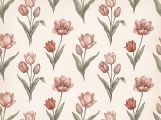 Blush Tulip Floral Mural sample