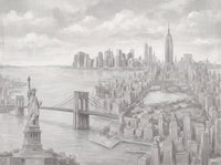 Grey New York Cityscape Mural design