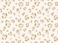 White And Gold Cheetah Animal Mural design