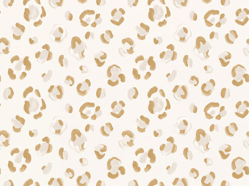 White And Gold Cheetah Animal Mural design