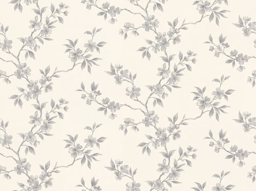 Grey Cherry Blossom Floral Mural sample on the real paper