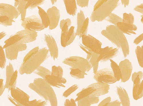 Mustard Brushstroke Abstract Mural sample on the real paper