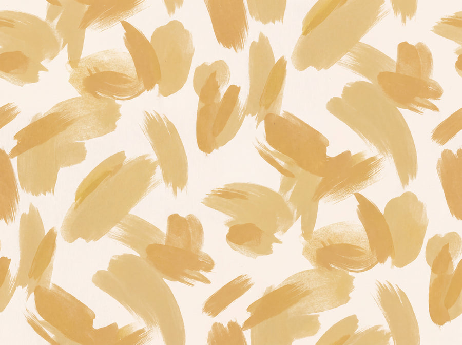 Mustard Brushstroke Abstract Mural