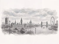 Grey London Cityscape Mural design