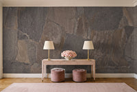 Charcoal Stone Mural in an entryway