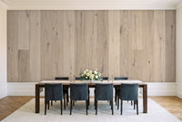 Cream Wood Panel Wood Mural in a dining room