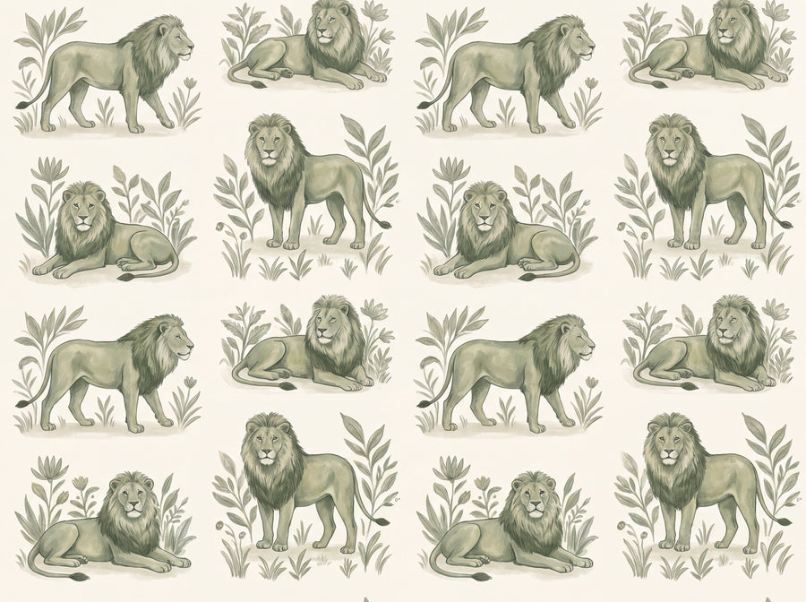 Green Lion Animal Mural