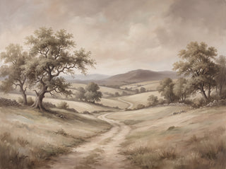 Beige Countryside Landscape Mural sample