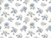 Blue And Grey Hydrangea Floral Mural design