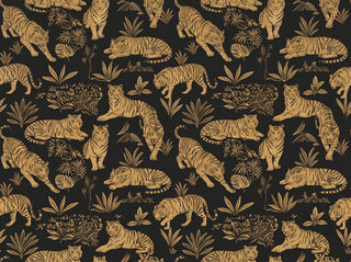 Black And Gold Tiger Animal Mural sample
