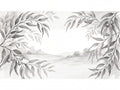 Black And White Eucalyptus Botanical Mural
