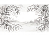 Black And White Eucalyptus Botanical Mural design