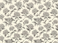 Black And White Hydrangea Floral Mural design