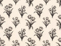 Black And White Tulip Floral Mural