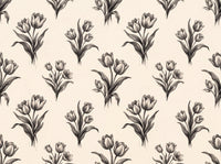 Black And White Tulip Floral Mural design