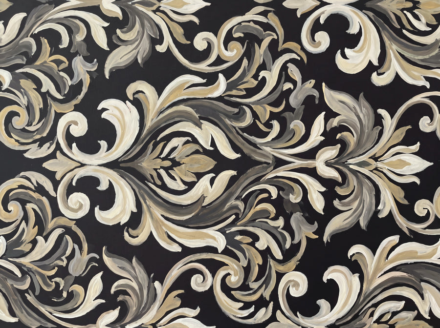 Black Damask Mural