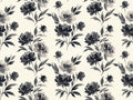 Black Peony Floral Mural