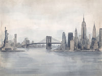 Blue And Grey New York Cityscape Mural design
