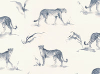 Blue Cheetah Animal Mural design