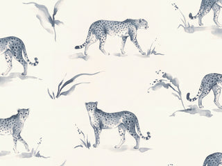 Blue Cheetah Animal Mural sample