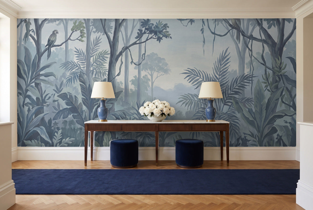 Banyan, Cornflower in an entryway