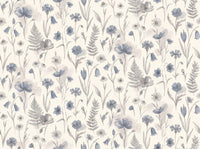 Blue Wildflower Floral Mural design
