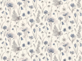 Blue Wildflower Floral Mural sample