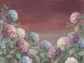 Burgundy Hydrangea Floral Mural