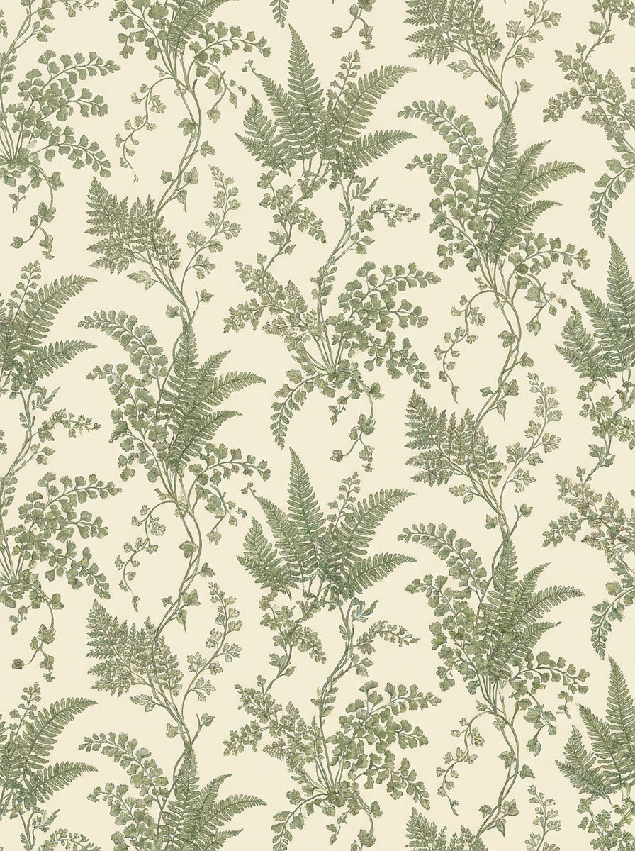 Green Fern Botanical Mural design