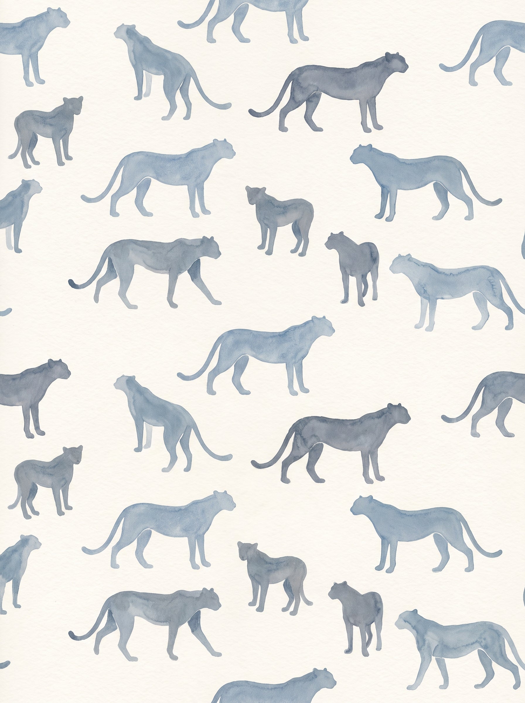 Blue Cheetah Animal Mural design