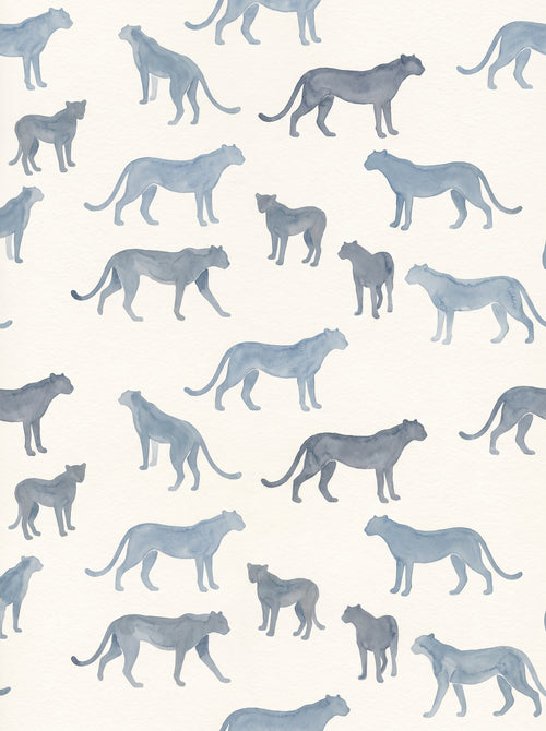 Blue Cheetah Animal Mural design