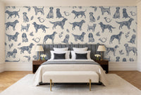 Blue Dog Animal Mural in a bedroom