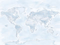 Light Blue World Map Map Mural
