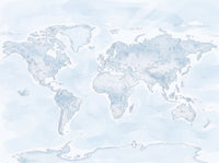 Light Blue World Map Map Mural design