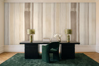 Beige Stripe Mural in a home office