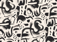 Black And White Brushstroke Abstract Mural design