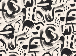 Black And White Brushstroke Abstract Mural sample