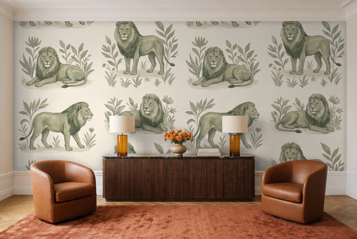 Green Lion Animal Mural