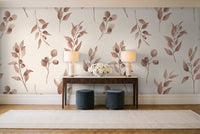 Clay Eucalyptus Botanical Mural in an entryway