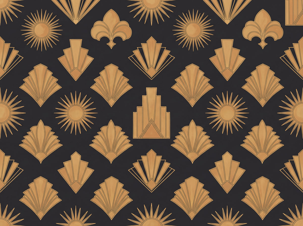 Black And Gold Art Deco Mural design