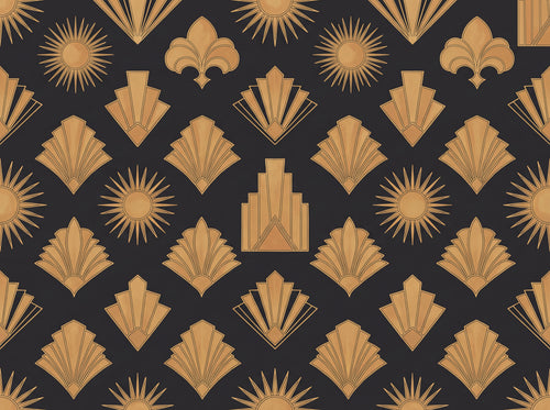 Black And Gold Art Deco Mural design