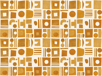 Ochre Grid Geometric Mural design